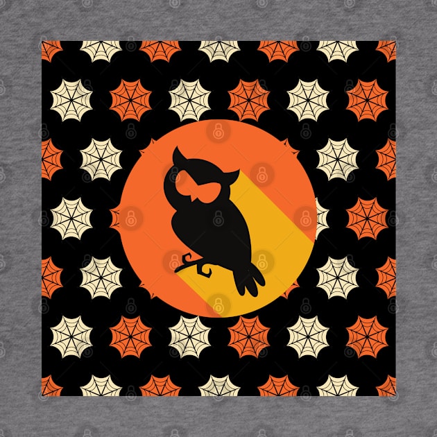 Owl Orange Moon by Kiyiya Designs